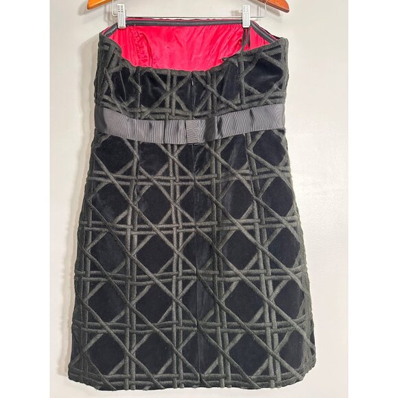 Vineyard Vines Velvet Strapless Lattice Embroidered Carolyn Dress 16 - Picture 5 of 11